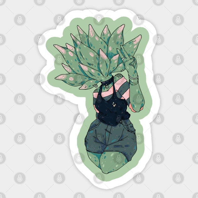 Pip Succulent Monster Girl Sticker by The Craft Coven